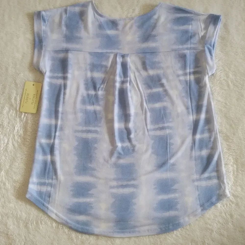 Flower🌻 & Feather🕊️ Tie Dye☮️ Blouse - NWT - Picture 2 of 13